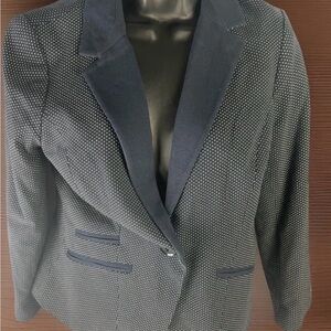 The Limited Women's Small Blue Polka Dot Blazer Career 1-Button Suit Jacket Coat